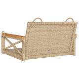 Panchina a Dondolo Beige 63x62x40 cm in Polyrattan