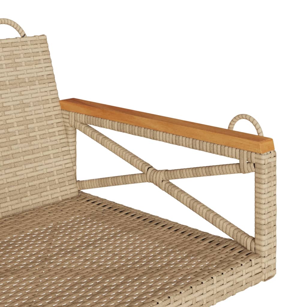 Panchina a Dondolo Beige 63x62x40 cm in Polyrattan