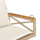 Panchina a Dondolo con Cuscini Beige 63x62x40 cm in Polyrattan