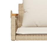 Panchina a Dondolo con Cuscini Beige 63x62x40 cm in Polyrattan