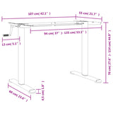 Telaio Scrivania in Piedi Nero (94-135)x60x(70-114)cm Acciaio