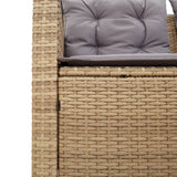 Divano da Giardino con Tavolo e Cuscini a L Beige in Polyrattan