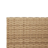 Divano da Giardino con Tavolo e Cuscini a L Beige in Polyrattan