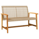 Set Salotto da Giardino 5 pz Beige in Polyrattan e Legno Acacia