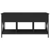 Tavolino da Salotto Nero 100x55x50cm Legno Multistrato Metallo