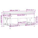 Tavolino Salotto Rovere Sonoma 100x55x50 cm Multistrato Metallo