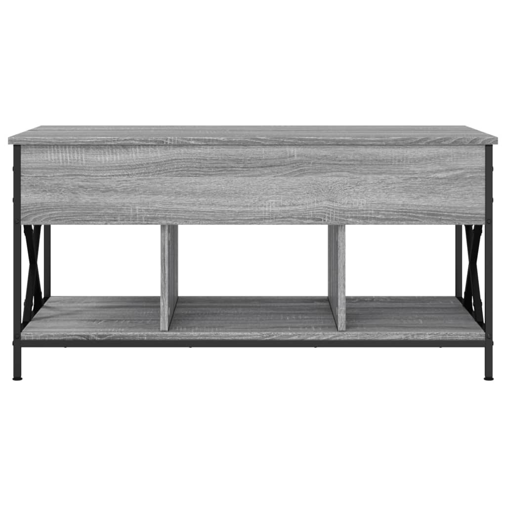 Tavolino Salotto Grigio Sonoma 100x55x50 cm Multistrato Metallo