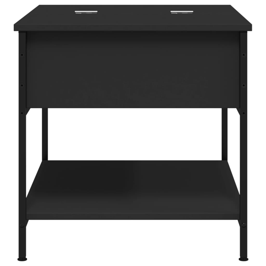 Tavolino da Salotto Nero 70x50x50cm Legno Multistrato Metallo