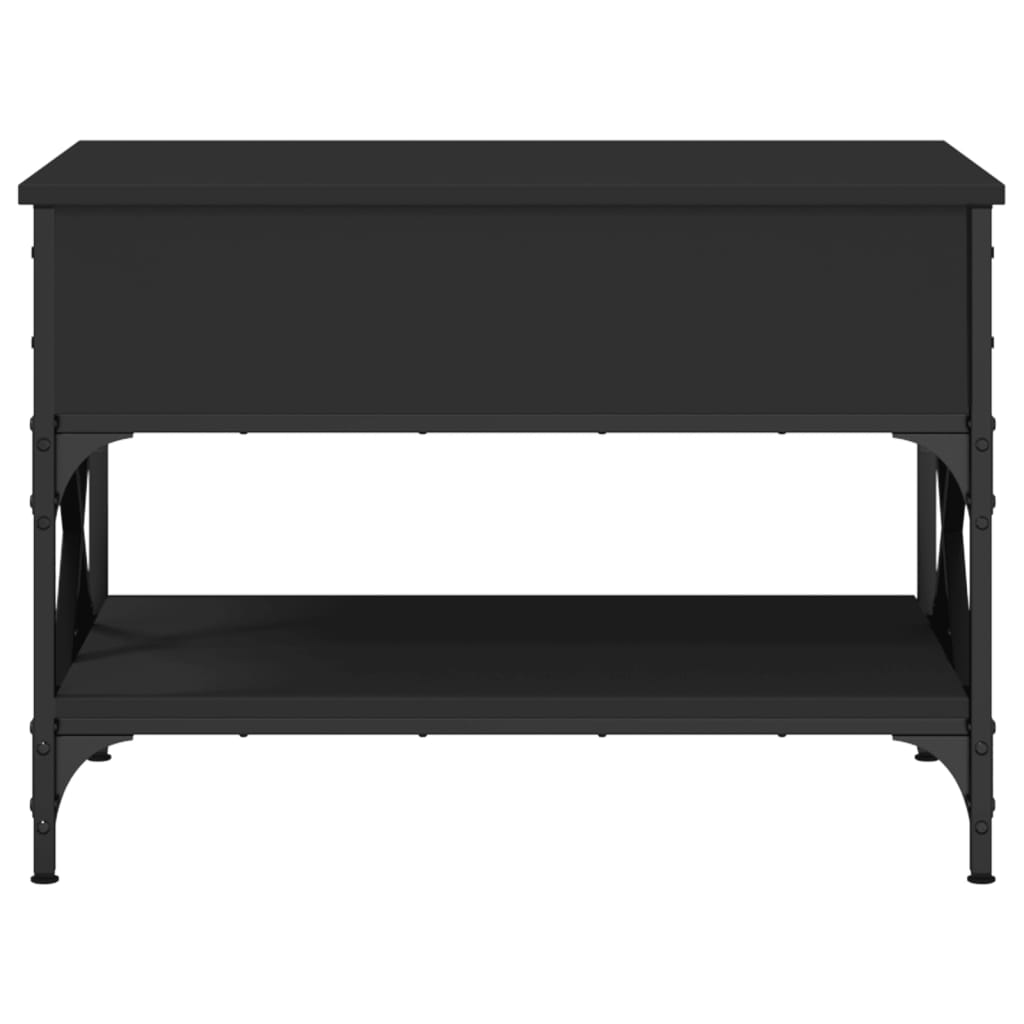 Tavolino da Salotto Nero 70x50x50cm Legno Multistrato Metallo