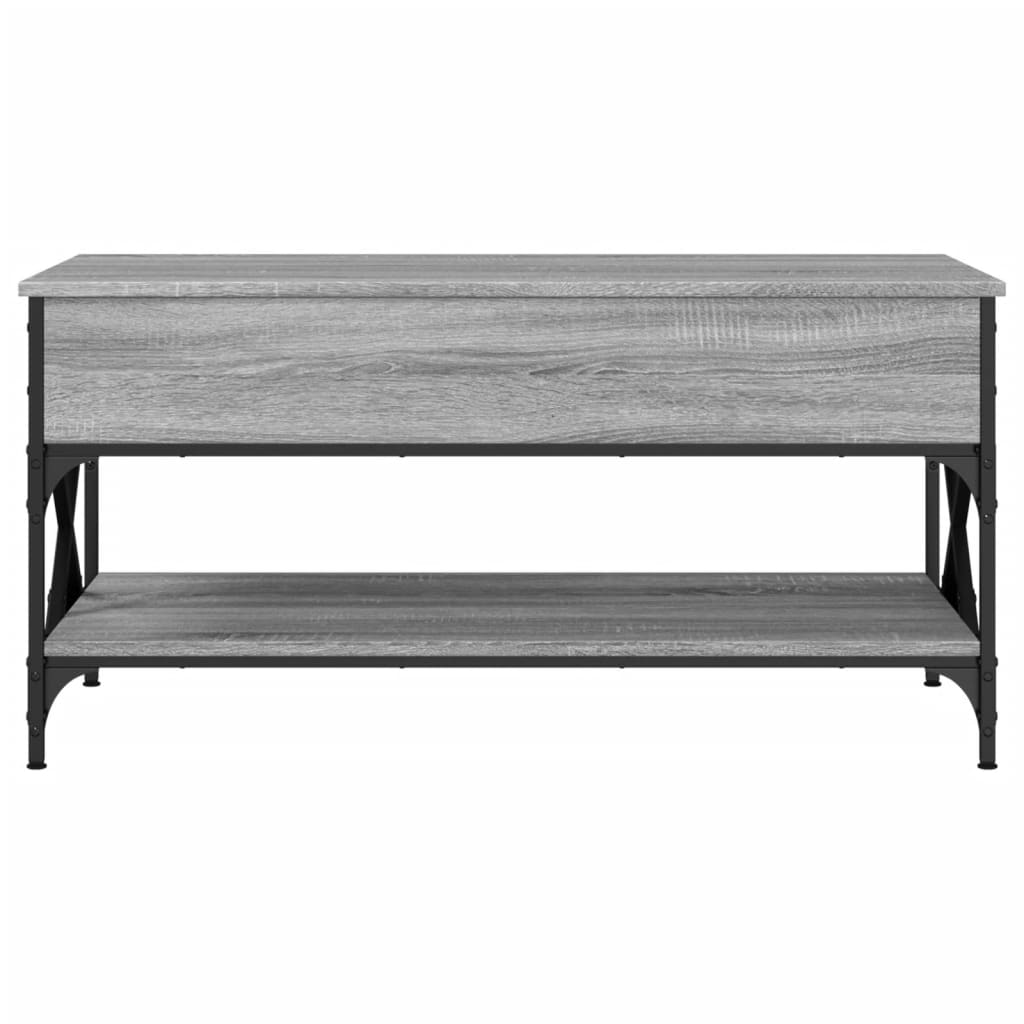 Tavolino Salotto Grigio Sonoma 100x50x50 cm Multistrato Metallo