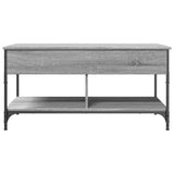 Tavolino Salotto Grigio Sonoma 100x50x50 cm Multistrato Metallo