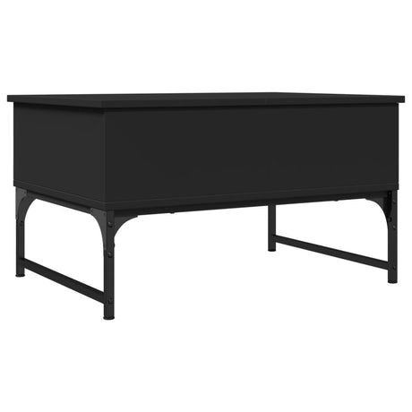 Tavolino da Salotto Nero 70x50x40 cm Legno Multistrato Metallo