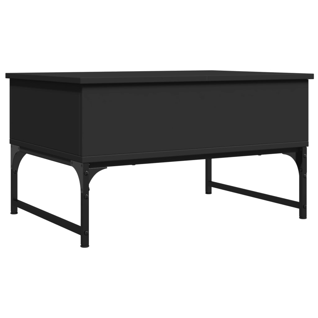 Tavolino da Salotto Nero 70x50x40 cm Legno Multistrato Metallo