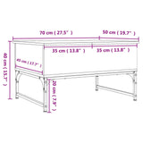 Tavolino da Salotto Nero 70x50x40 cm Legno Multistrato Metallo