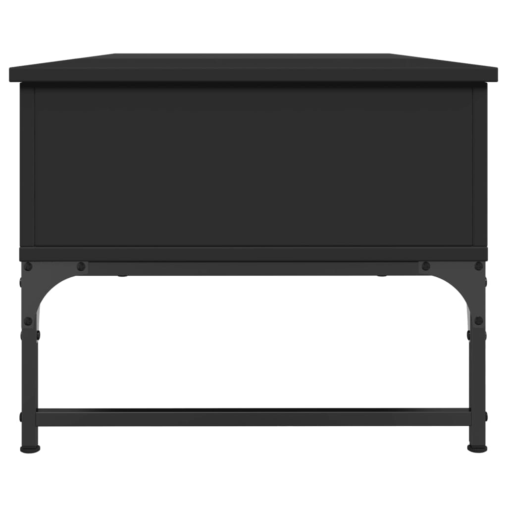 Tavolino Salotto Nero 100x50x40 cm Legno Multistrato e Metallo