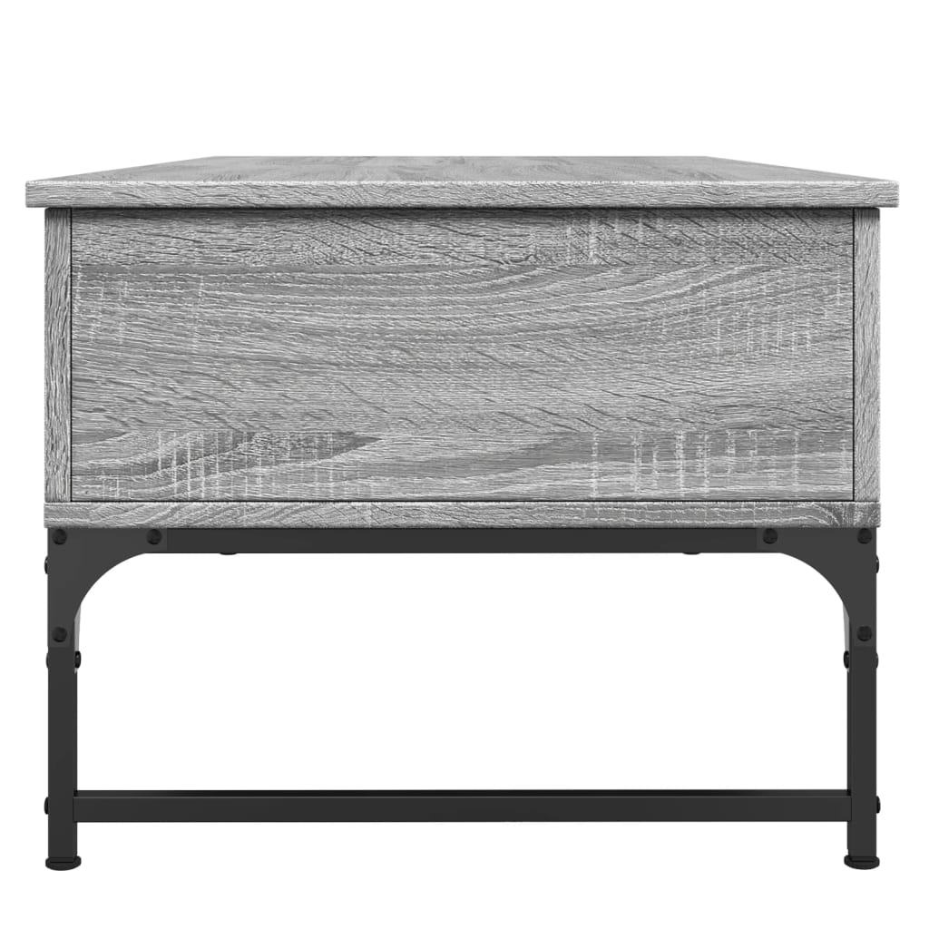 Tavolino Salotto Grigio Sonoma 100x50x40cm Multistrato Metallo