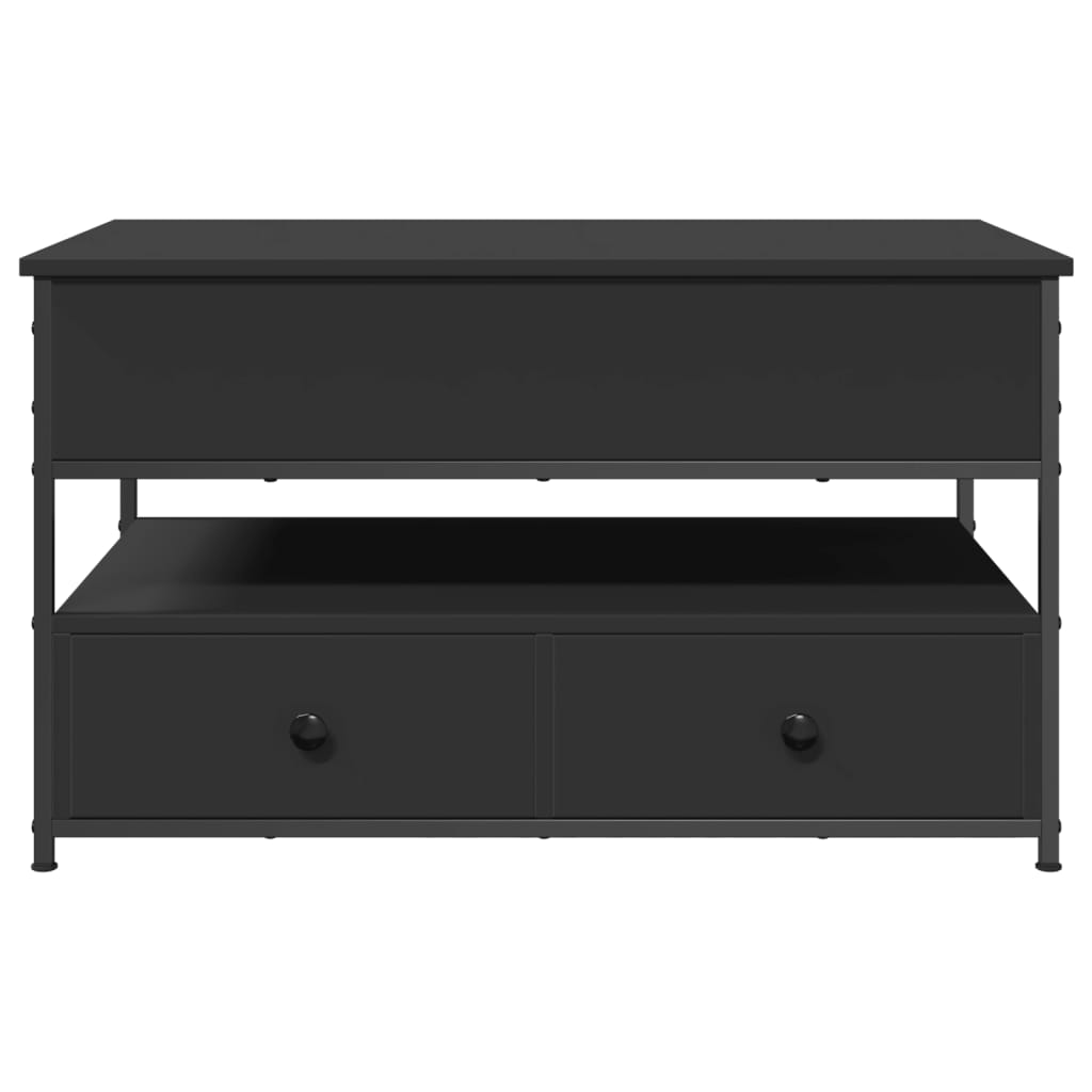 Tavolino da Salotto Nero 85x50x50cm Legno Multistrato e Metallo