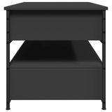 Tavolino da Salotto Nero 85x50x50cm Legno Multistrato e Metallo