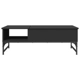 Tavolino Salotto Nero 100x50x35 cm Legno Multistrato e Metallo