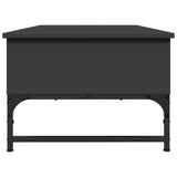 Tavolino Salotto Nero 100x50x35 cm Legno Multistrato e Metallo