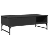 Tavolino Salotto Nero 100x50x35 cm Legno Multistrato e Metallo