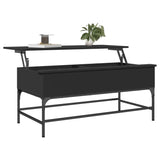 Tavolino Salotto Nero 100x50x45 cm Legno Multistrato e Metallo