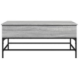 Tavolino Grigio Sonoma 100x50x45 cm Legno Multistrato e Metallo