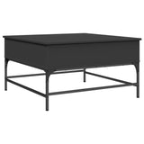 Tavolino da Salotto Nero 80x80x45cm Legno Multistrato e Metallo