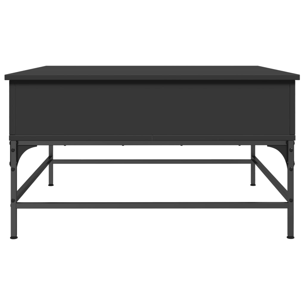 Tavolino da Salotto Nero 80x80x45cm Legno Multistrato e Metallo