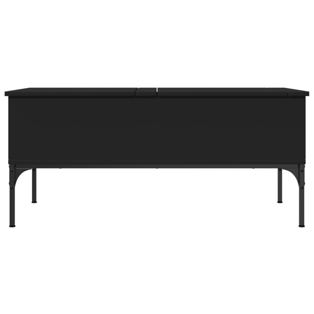 Tavolino Salotto Nero 100x50x45 cm Legno Multistrato e Metallo