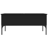 Tavolino Salotto Nero 100x50x45 cm Legno Multistrato e Metallo