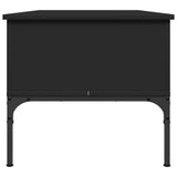 Tavolino Salotto Nero 100x50x45 cm Legno Multistrato e Metallo