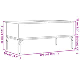 Tavolino Rovere Sonoma 100x50x45 cm Legno Multistrato e Metallo