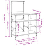 Mobile Cucina Grigio Sonoma 90x40x132 cm Multistrato e Metallo