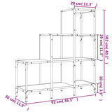 Libreria Nera 92x30x102 cm in Legno Multistrato e Metallo