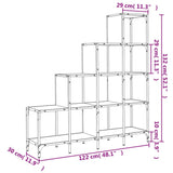 Libreria Nera 122x30x102 cm in Legno Multistrato e Metallo