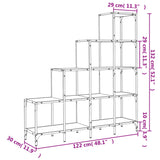 Libreria Grigio Sonoma 122x30x132cm Legno Multistrato e Metallo