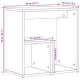 Tavolino Bianco 50x30x50 cm in Legno Multistrato