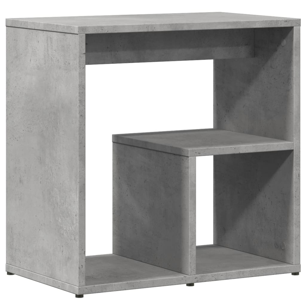 Tavolino Grigio Cemento 50x30x50 cm in Legno Multistrato