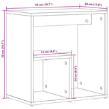 Tavolino Grigio Cemento 50x30x50 cm in Legno Multistrato