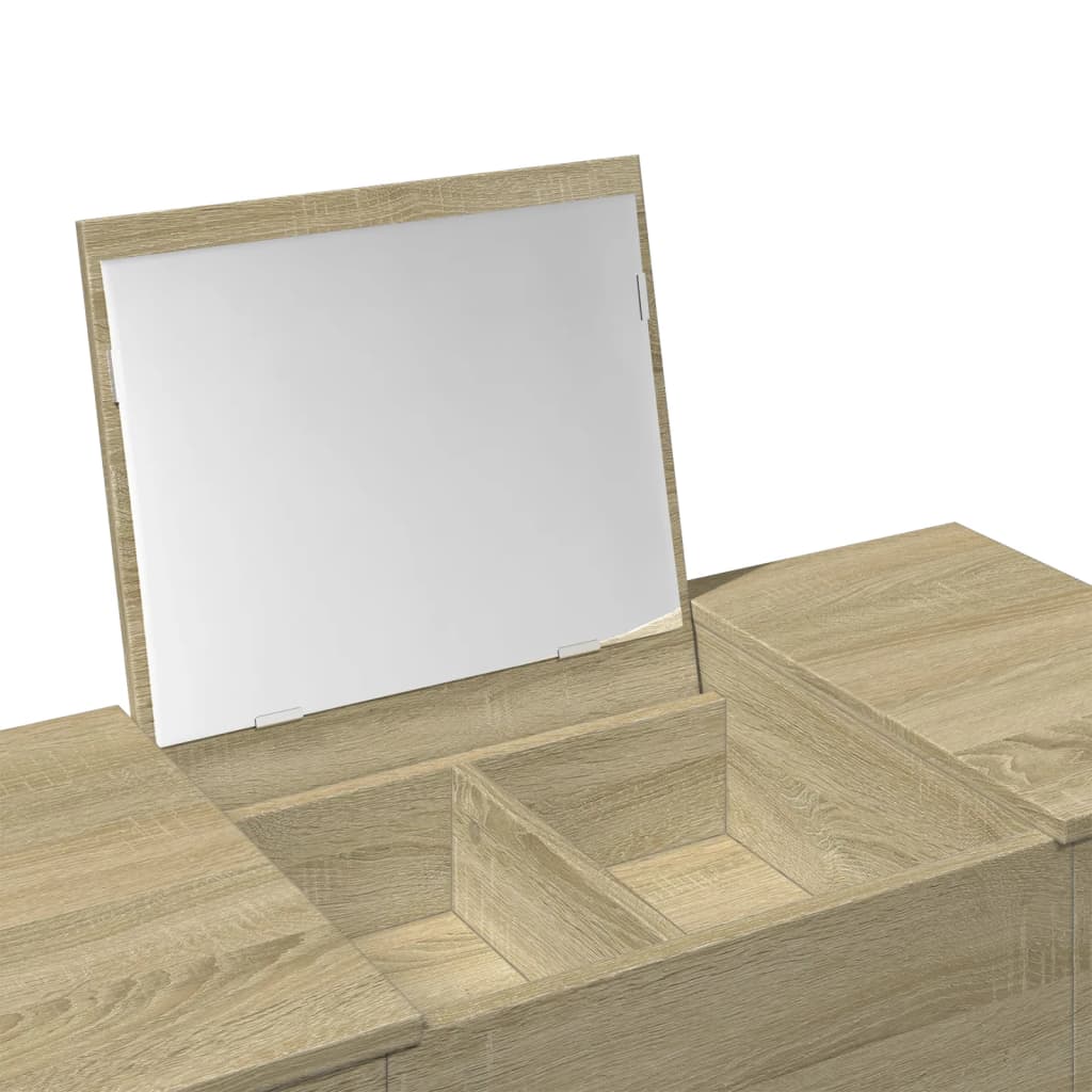 Toeletta con Specchio Rovere Sonoma 100x45x76 cm