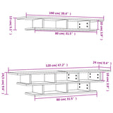 Mobili TV a Muro Rovere Fumo in Legno Multistrato