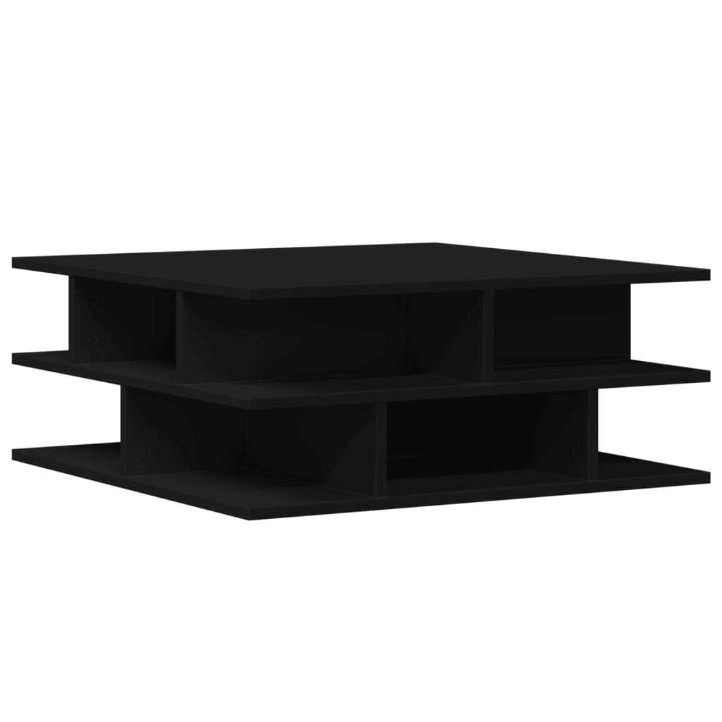 Tavolino da Salotto Nero 70x70x29 cm in Legno Multistrato