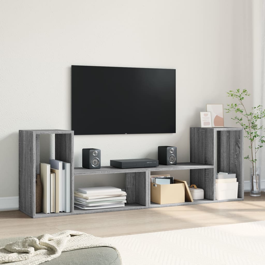 Mobili TV 2 pz Grigio Sonoma 75x30x50 cm in Legno Multistrato