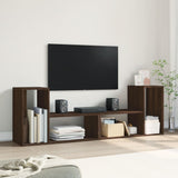 Mobili TV 2 pz Rovere Marrone 75x30x50 cm in Legno Multistrato