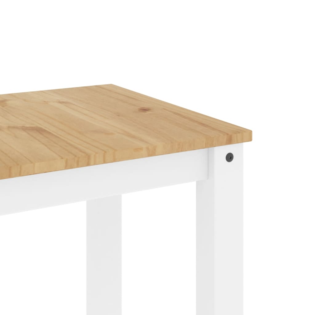 Tavolo da Pranzo Panama Bianco 117x60x75 cm Legno Massello Pino