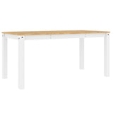 Tavolo da Pranzo Panama Bianco 160x80x75 cm Legno Massello Pino