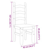 Sedie da Pranzo 2 pz Corona 42x47x107 cm in Legno Massello di Pino