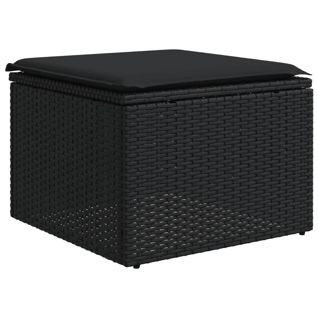 Set Divani da Giardino con Cuscini 8 pz Nero in Polyrattan