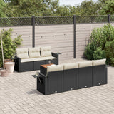 Set Divani da Giardino con Cuscini 8 pz Nero in Polyrattan